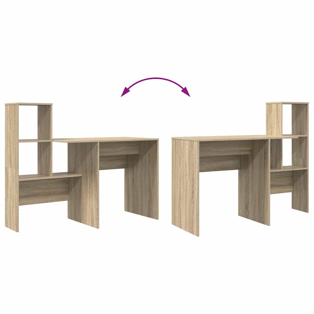 Skrivebord Sonoma Eik 131,5 X 50 X 106,5 Cm Konstruert Tre
