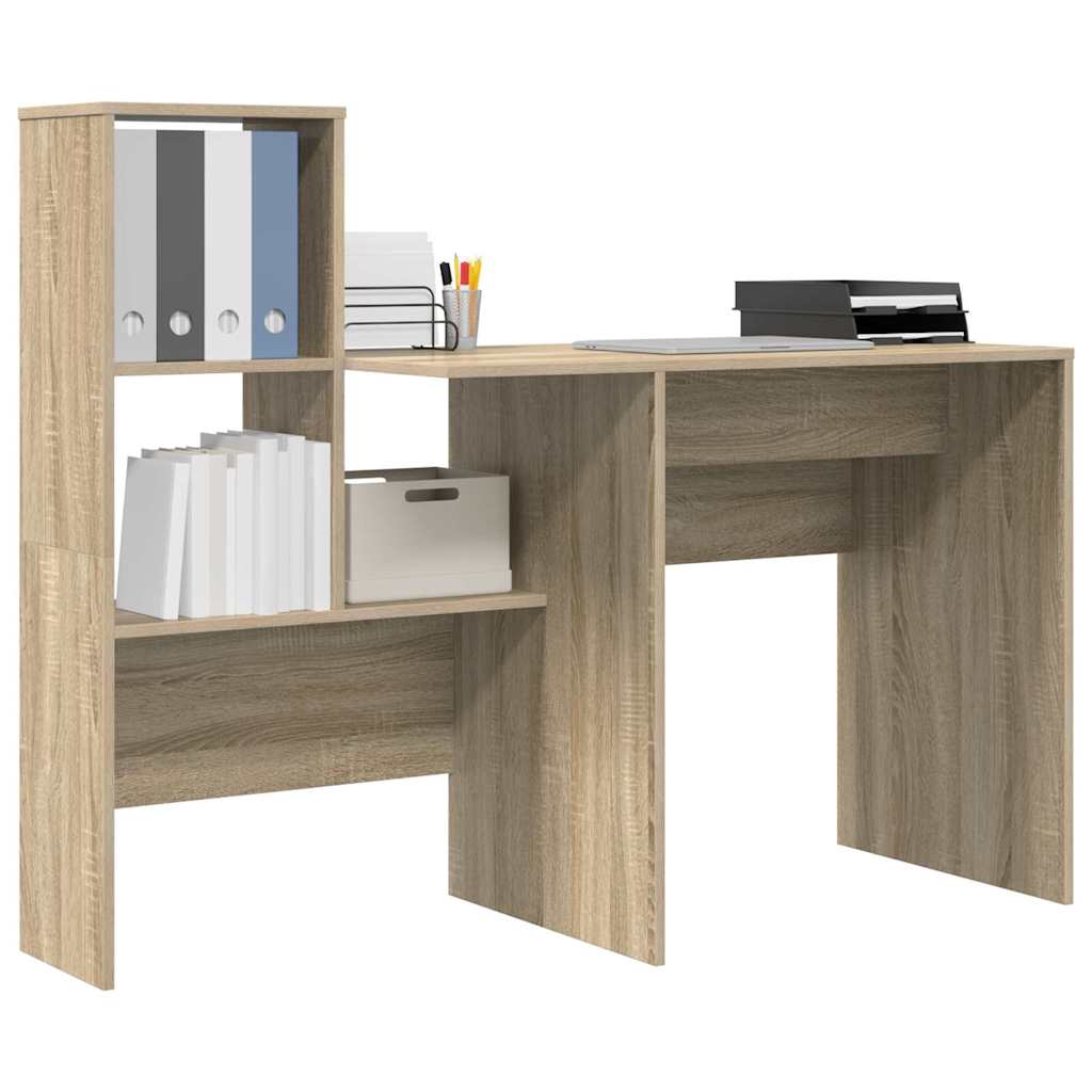 Skrivebord Sonoma Eik 131,5 X 50 X 106,5 Cm Konstruert Tre