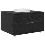 Skuffeskap Med Hjul Svart Eik 55 X 45 X 31 Cm