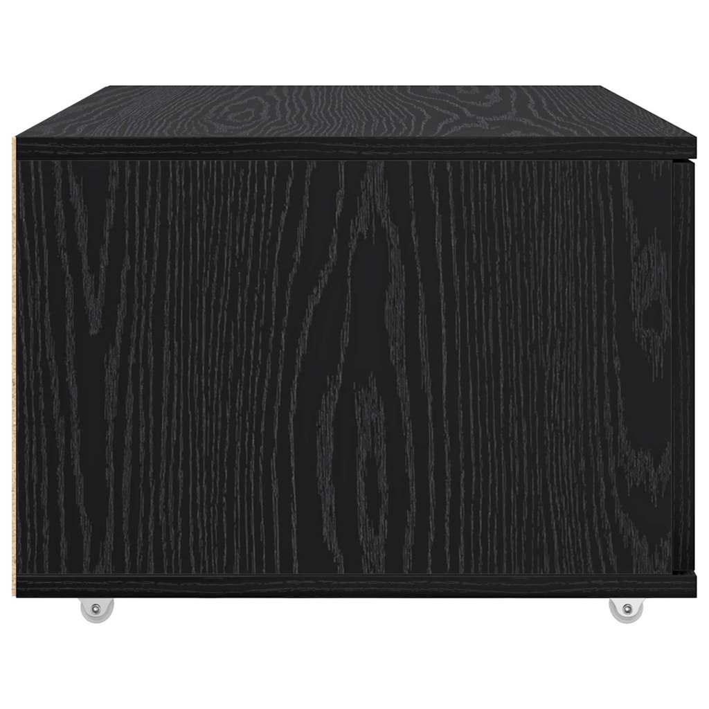 Skuffeskap Med Hjul Svart Eik 55 X 45 X 31 Cm