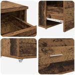 Skuffeskap Med Hjul Gammelt Tre 55 X 45 X 31 Cm