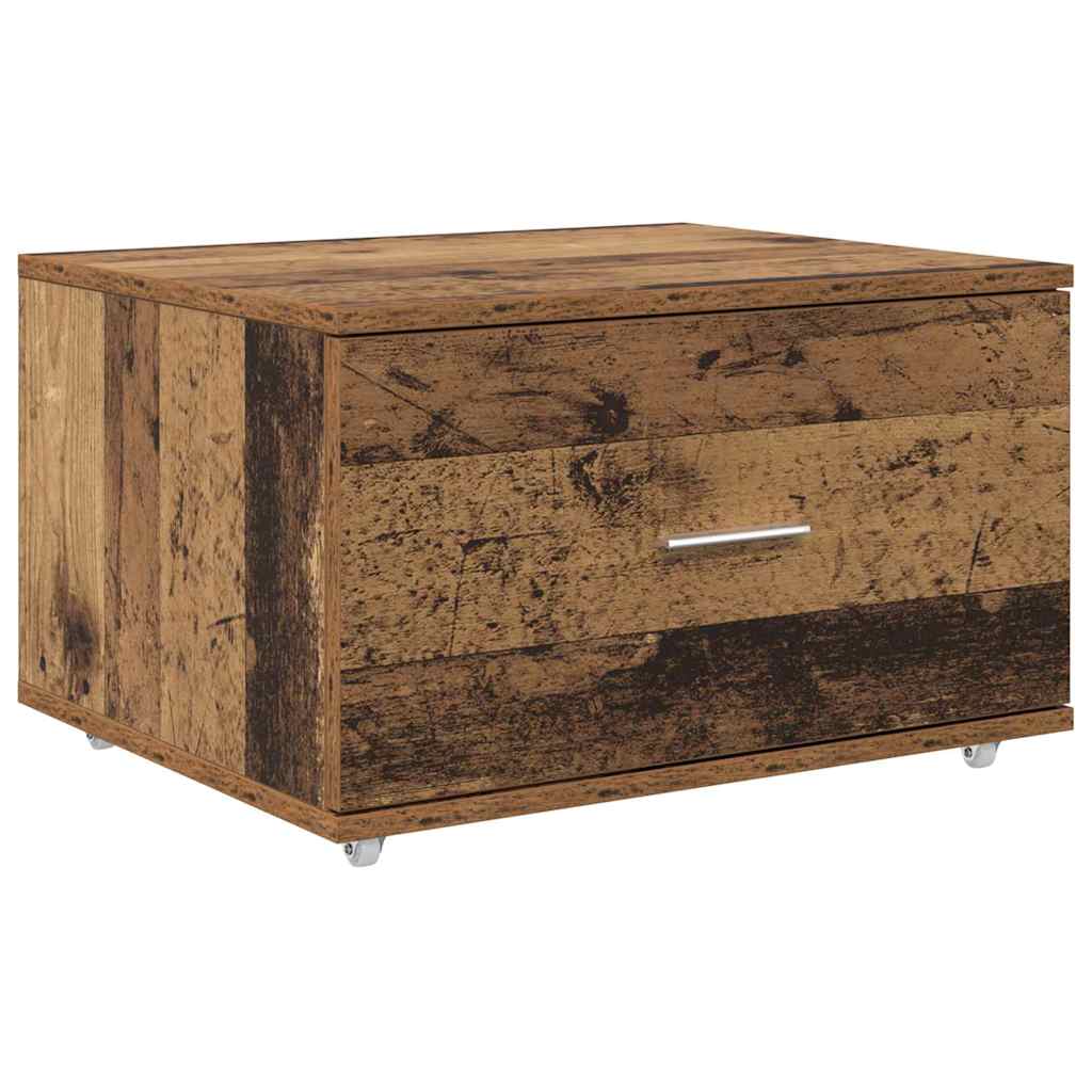 Skuffeskap Med Hjul Gammelt Tre 55 X 45 X 31 Cm