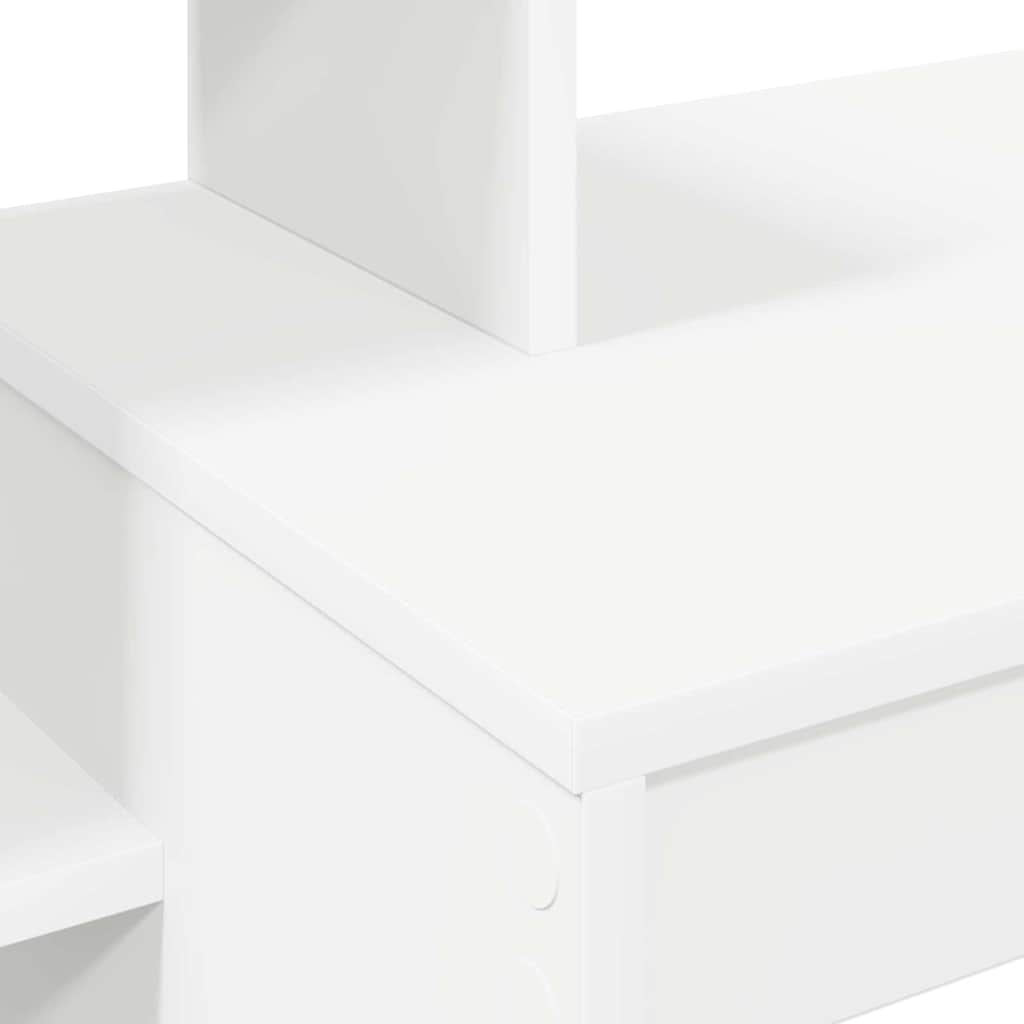 Skrivebord Med Hylle Hvit 100 X 40 X 90 Cm Konstruert Tre