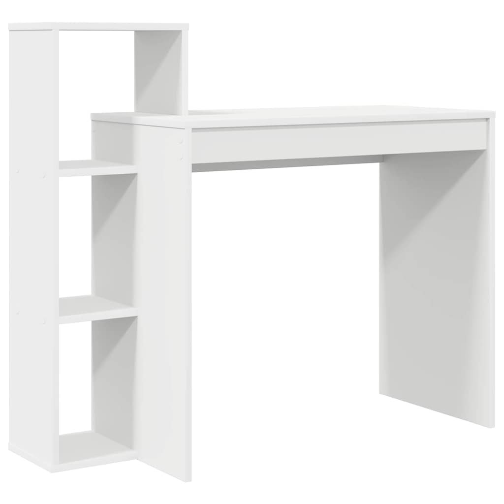 Skrivebord Med Hylle Hvit 100 X 40 X 90 Cm Konstruert Tre