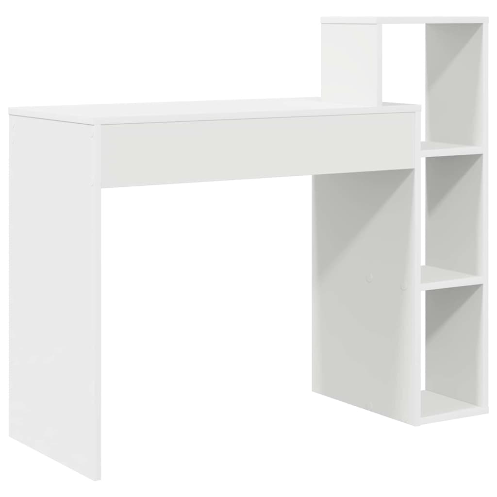 Skrivebord Med Hylle Hvit 100 X 40 X 90 Cm Konstruert Tre