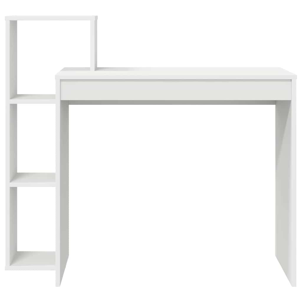 Skrivebord Med Hylle Hvit 100 X 40 X 90 Cm Konstruert Tre