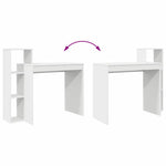 Skrivebord Med Hylle Hvit 100 X 40 X 90 Cm Konstruert Tre