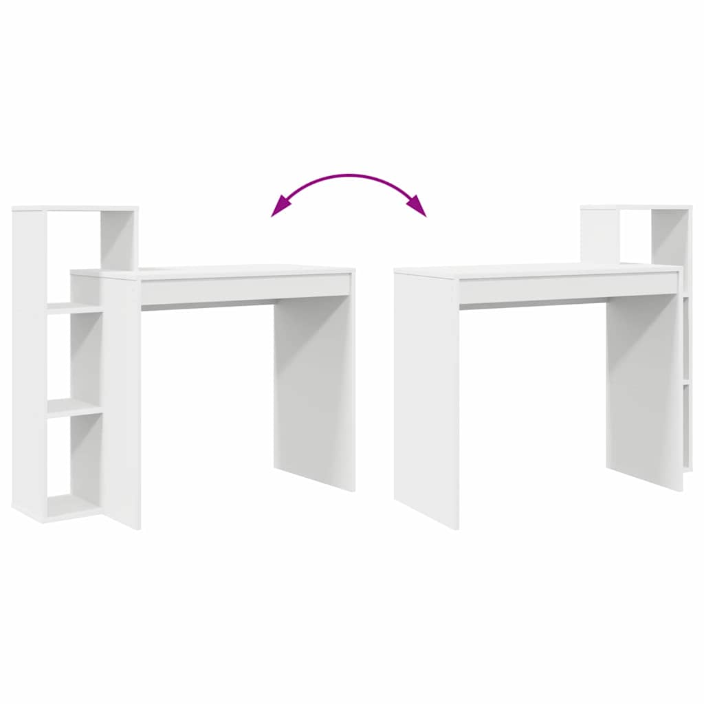 Skrivebord Med Hylle Hvit 100 X 40 X 90 Cm Konstruert Tre