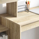 Skrivebord Med Hylle Sonoma Eik 100 X 40 X 90 Cm Konstruert Tre