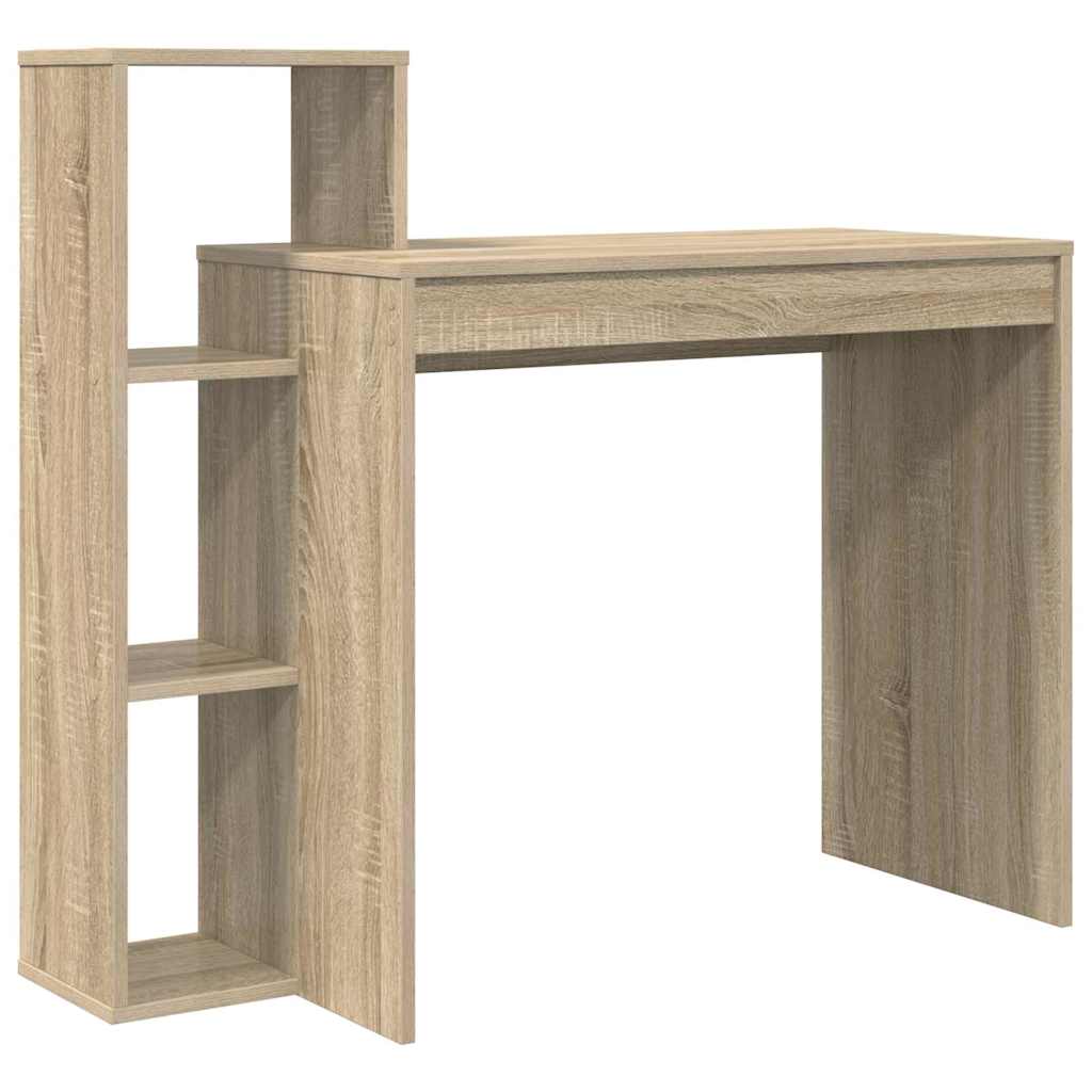 Skrivebord Med Hylle Sonoma Eik 100 X 40 X 90 Cm Konstruert Tre