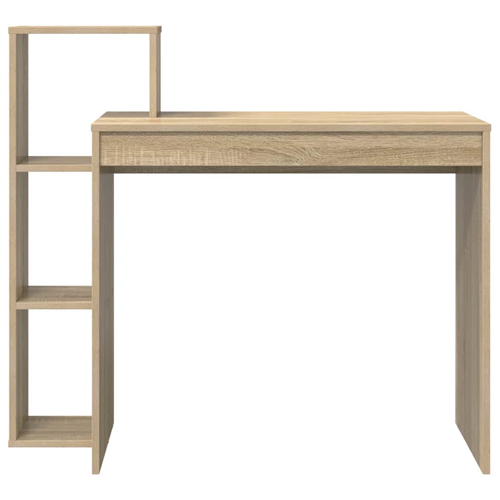 Skrivebord Med Hylle Sonoma Eik 100 X 40 X 90 Cm Konstruert Tre