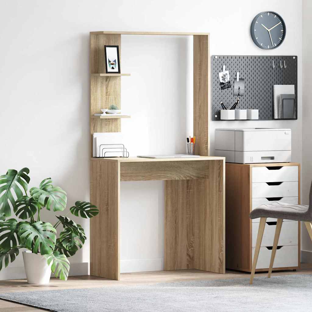Skrivebord Sonoma Eik 78,5 X 37 X 154,5 Cm Konstruert Tre