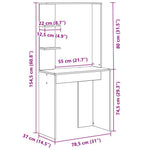 Skrivebord Sonoma Eik 78,5 X 37 X 154,5 Cm Konstruert Tre