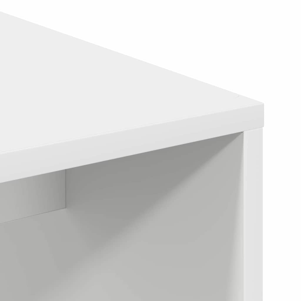 Skrivebord Med Hylle Hvit 102 X 50 X 124 Cm Konstruert Tre