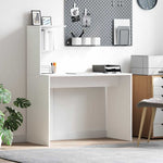 Skrivebord Med Hylle Hvit 102 X 50 X 124 Cm Konstruert Tre
