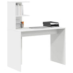 Skrivebord Med Hylle Hvit 102 X 50 X 124 Cm Konstruert Tre