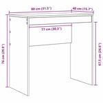 Skrivebord Sonoma Eik 80 X 40 X 76 Cm