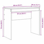 Skrivebord Sonoma Eik 90 X 40 X 76 Cm