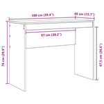 Skrivebord Røkt Eik 100 X 40 X 76 Cm