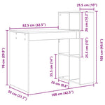 Skrivebord Artisan Eik 108 X 55 X 103.5 Cm Konstruert Tre