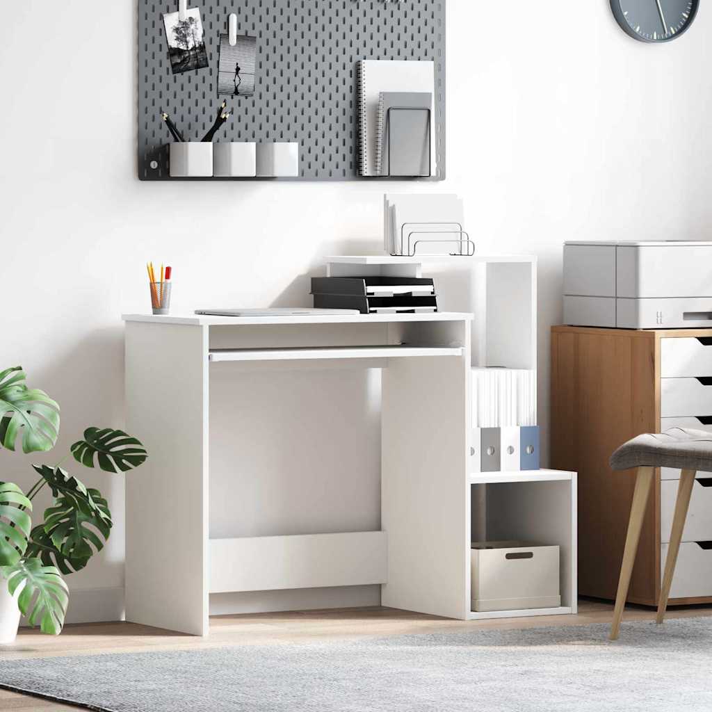 Skrivebord Med Skuff Hvit 106 X 41 X 88.5 Cm Konstruert Tre