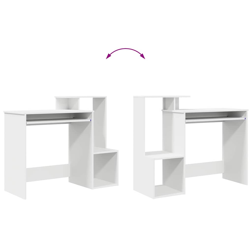 Skrivebord Med Skuff Hvit 106 X 41 X 88.5 Cm Konstruert Tre