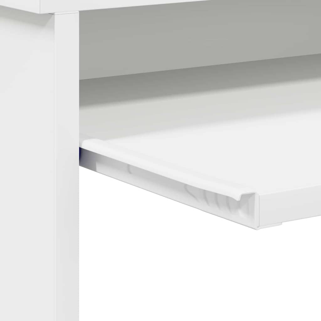 Skrivebord Med Skuff Hvit 120,5 X 44 X 88,5 Cm Konstruert Tre