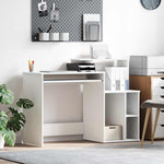 Skrivebord Med Skuff Hvit 120,5 X 44 X 88,5 Cm Konstruert Tre