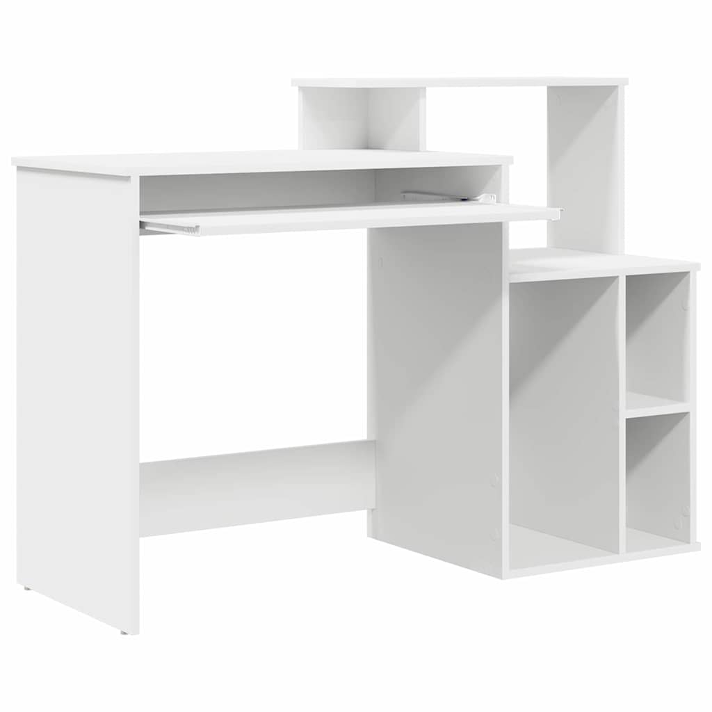 Skrivebord Med Skuff Hvit 120,5 X 44 X 88,5 Cm Konstruert Tre
