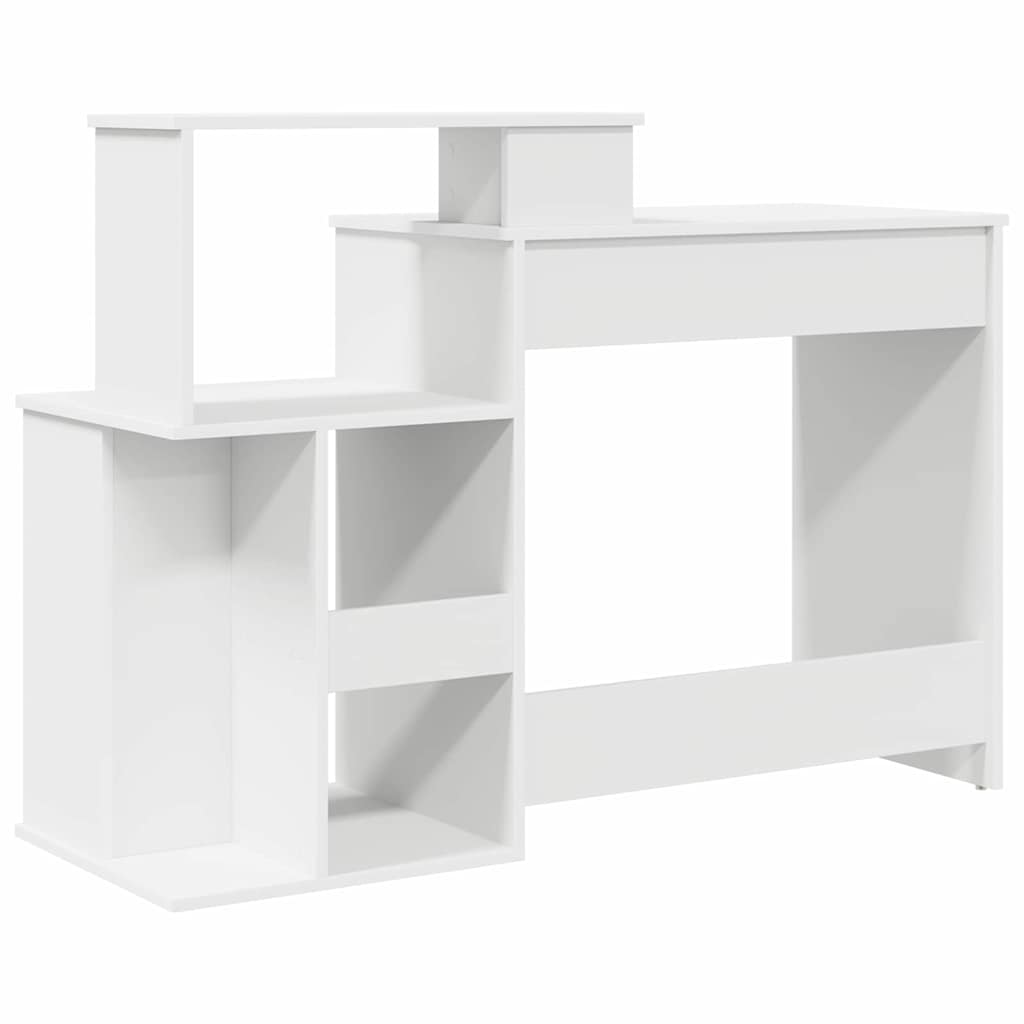 Skrivebord Med Skuff Hvit 120,5 X 44 X 88,5 Cm Konstruert Tre