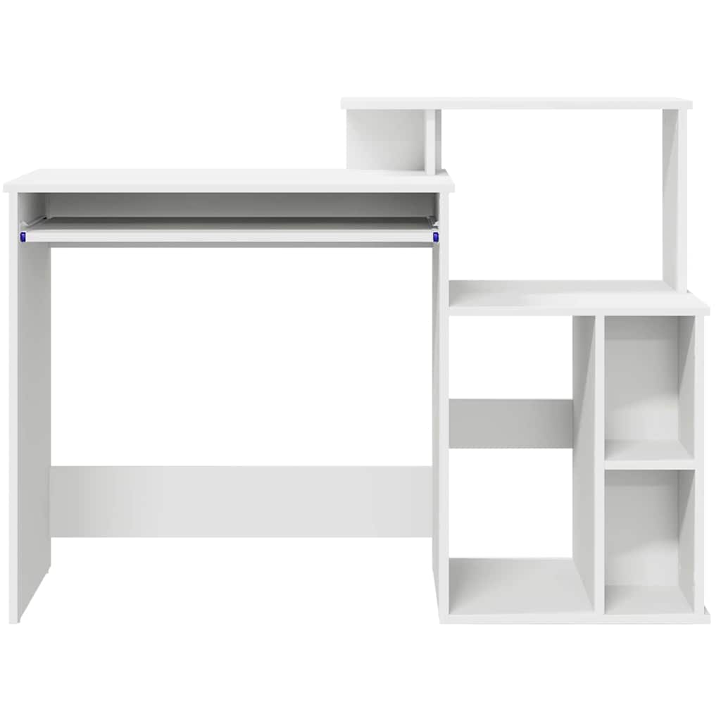 Skrivebord Med Skuff Hvit 120,5 X 44 X 88,5 Cm Konstruert Tre