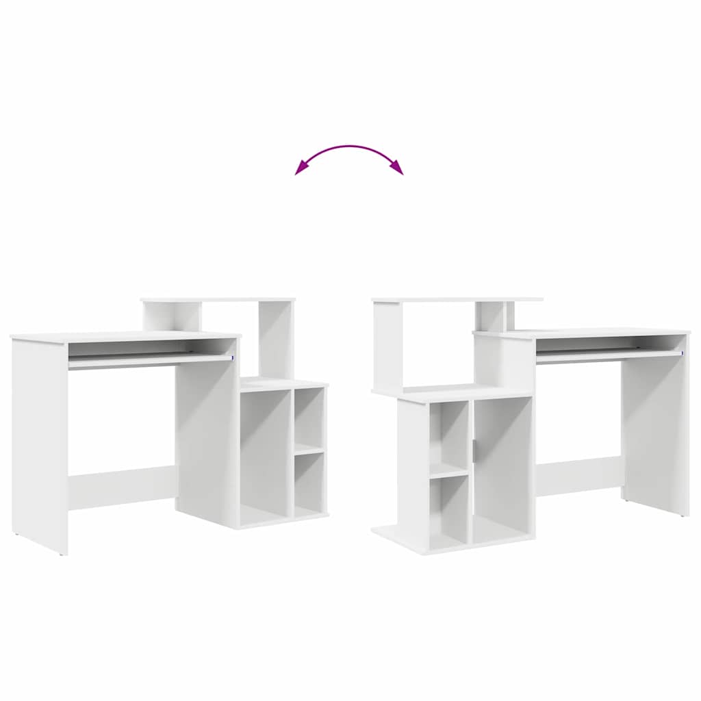 Skrivebord Med Skuff Hvit 120,5 X 44 X 88,5 Cm Konstruert Tre