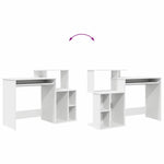 Skrivebord Med Skuff Hvit 120,5 X 44 X 88,5 Cm Konstruert Tre
