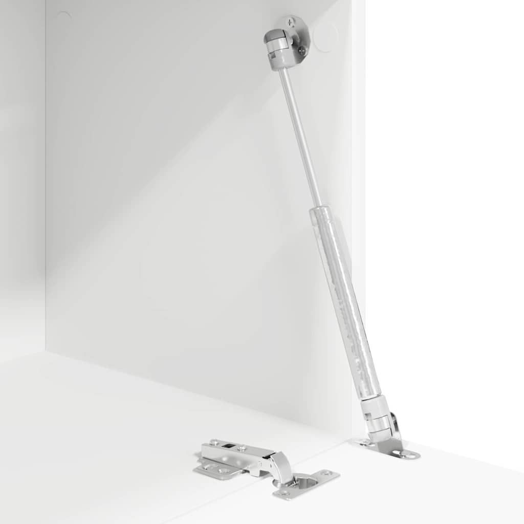 Skrivebord Med Hylle Hvit 71.5 X 31.5 X 106.5 Cm Konstruert Tre