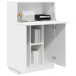 Skrivebord Med Hylle Hvit 71.5 X 31.5 X 106.5 Cm Konstruert Tre