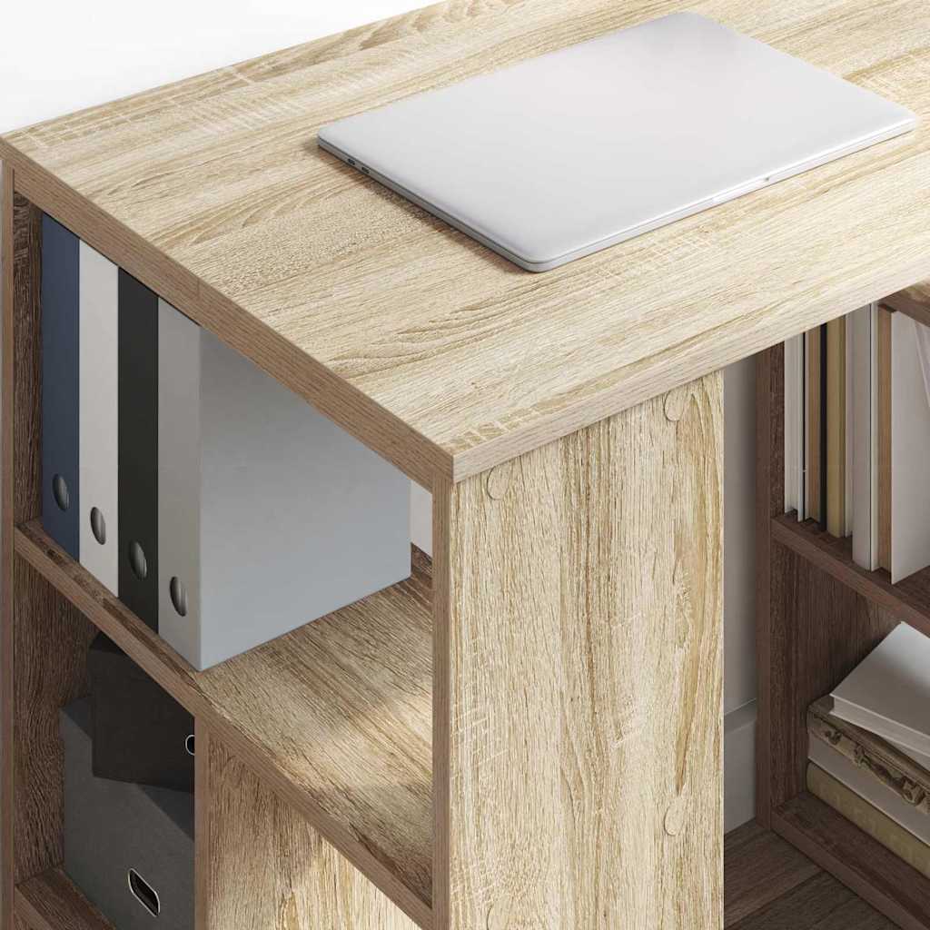 Skrivebord Med Hylle Sonoma Eik 90 X 50 X 75 Cm Konstruert Tre