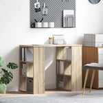 Skrivebord Med Hylle Sonoma Eik 90 X 50 X 75 Cm Konstruert Tre