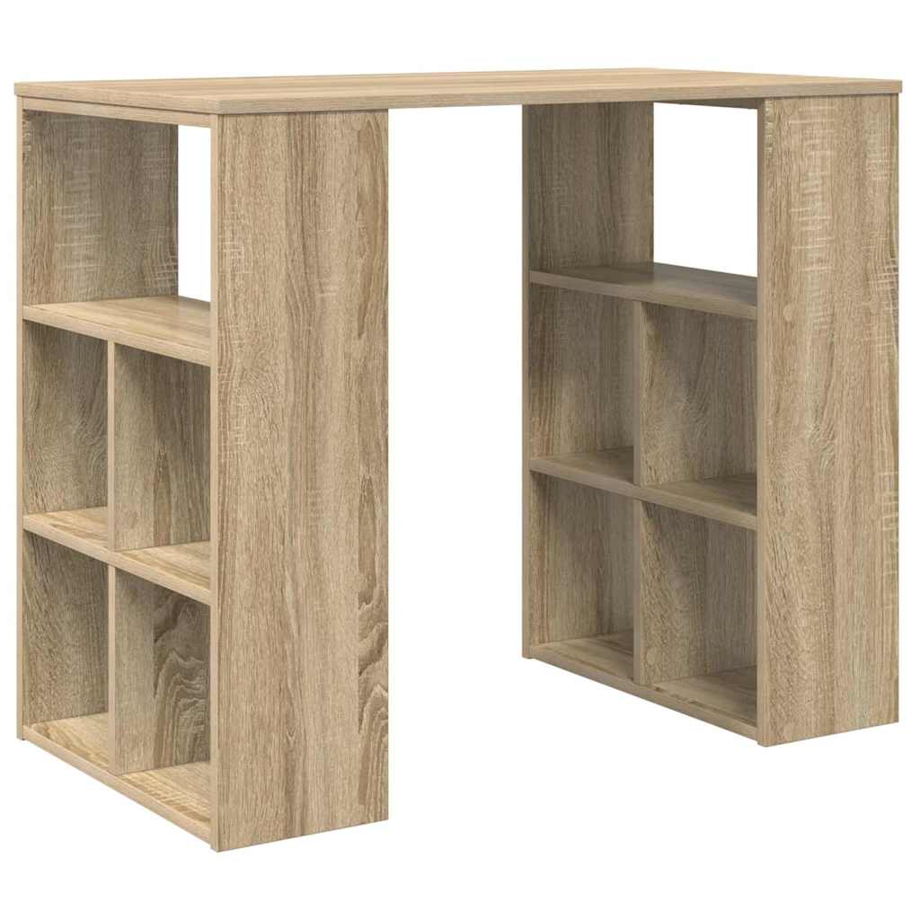 Skrivebord Med Hylle Sonoma Eik 90 X 50 X 75 Cm Konstruert Tre