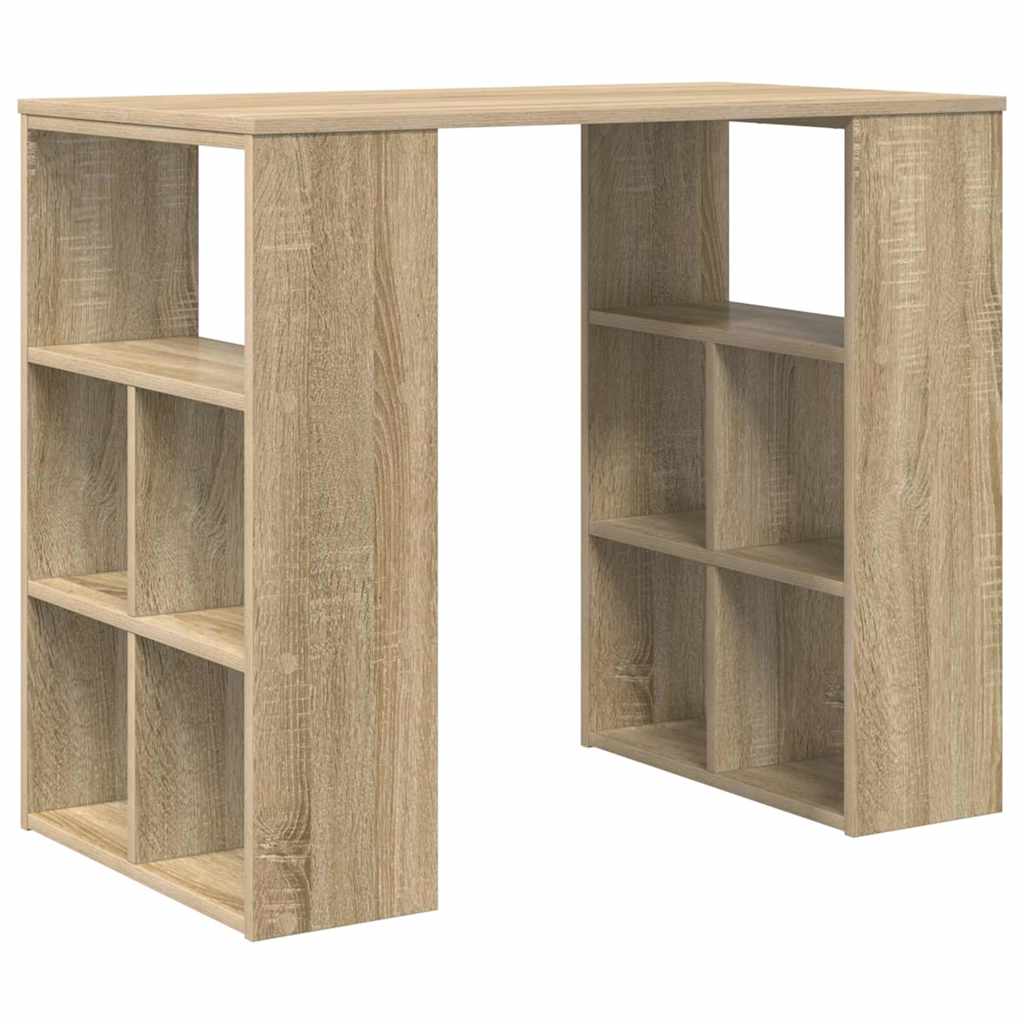 Skrivebord Med Hylle Sonoma Eik 90 X 50 X 75 Cm Konstruert Tre