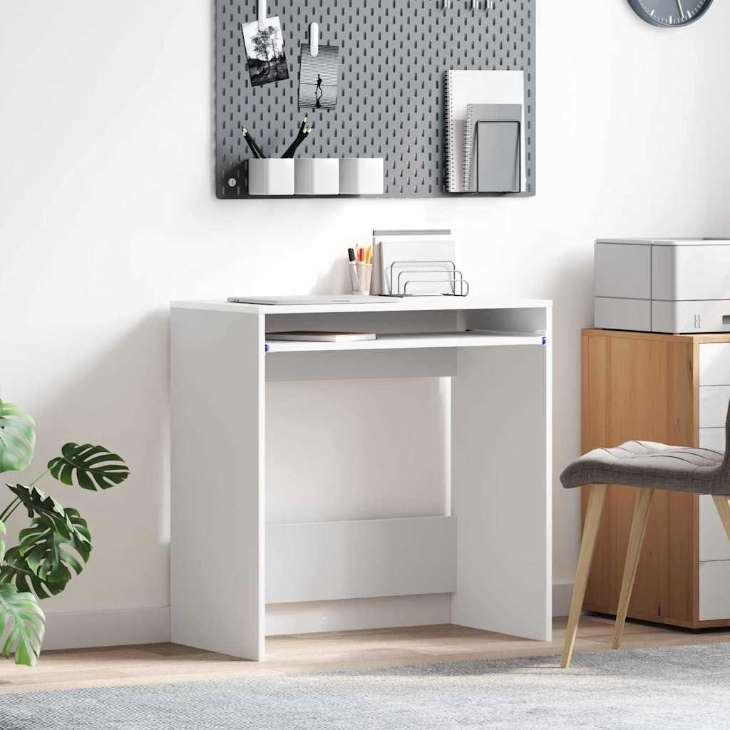 Skrivebord Med Skuff Hvit 77,5 X 43 X 79 Cm Konstruert Tre