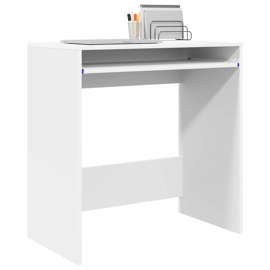 Skrivebord Med Skuff Hvit 77,5 X 43 X 79 Cm Konstruert Tre