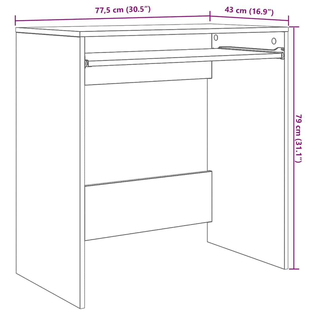 Skrivebord Artisan Eik 77,5 X 43 X 79 Cm Konstruert Tre