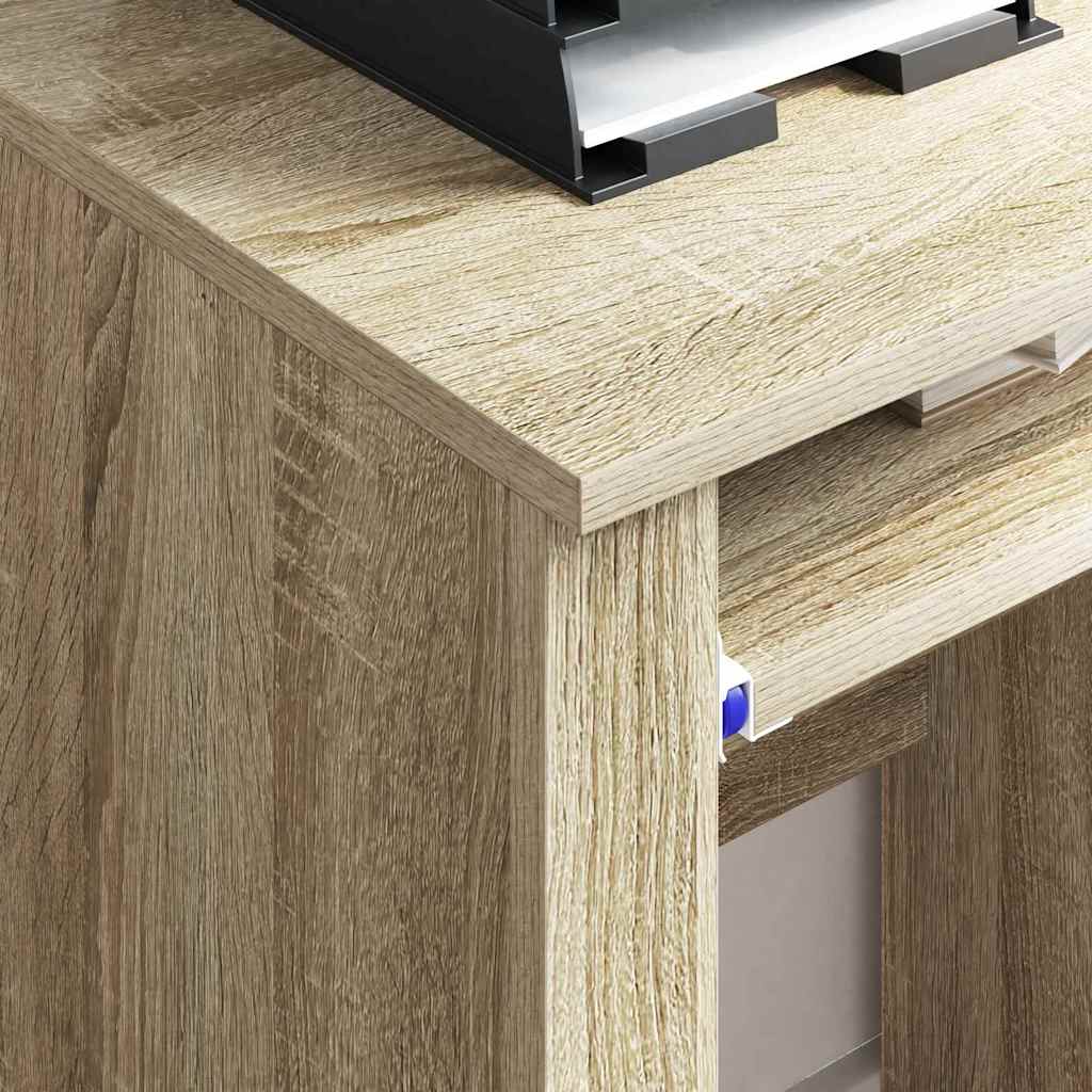 Skrivebord Med Hjul Sonoma Eik 91 X 50 X 77 Cm Konstruert Tre