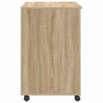 Skrivebord Med Hjul Sonoma Eik 91 X 50 X 77 Cm Konstruert Tre