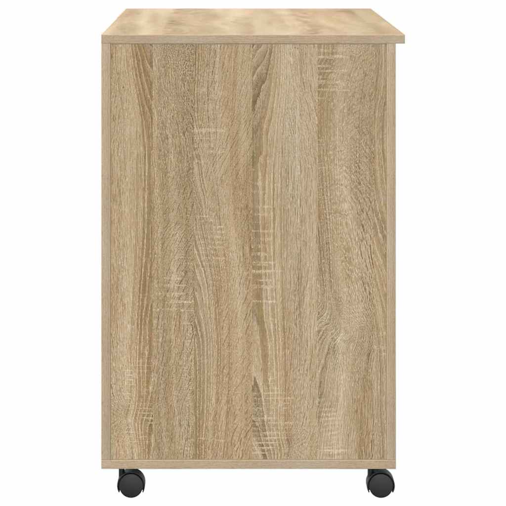 Skrivebord Med Hjul Sonoma Eik 91 X 50 X 77 Cm Konstruert Tre