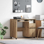 Skrivebord Med Hjul Artisan Eik 91 X 50 X 77 Cm Konstruert Tre
