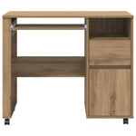 Skrivebord Med Hjul Artisan Eik 91 X 50 X 77 Cm Konstruert Tre
