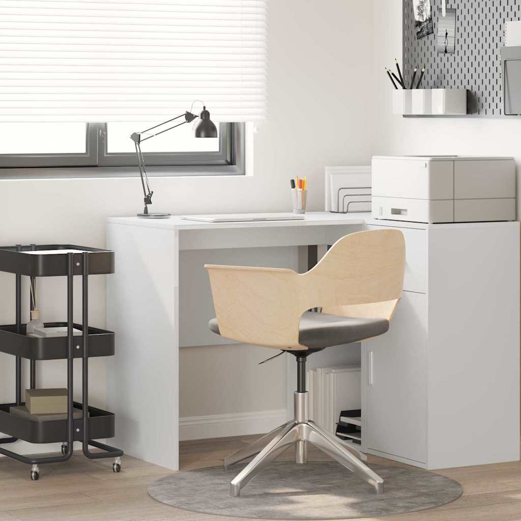 Skrivebord Med Hylle Hvit 102 X 50 X 75 Cm Konstruert Tre