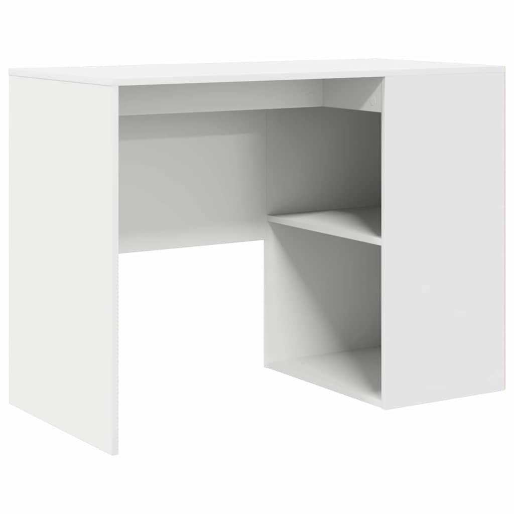 Skrivebord Med Hylle Hvit 102 X 50 X 75 Cm Konstruert Tre