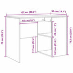 Skrivebord Artisan Eik 102 X 50 X 75 Cm Konstruert Tre